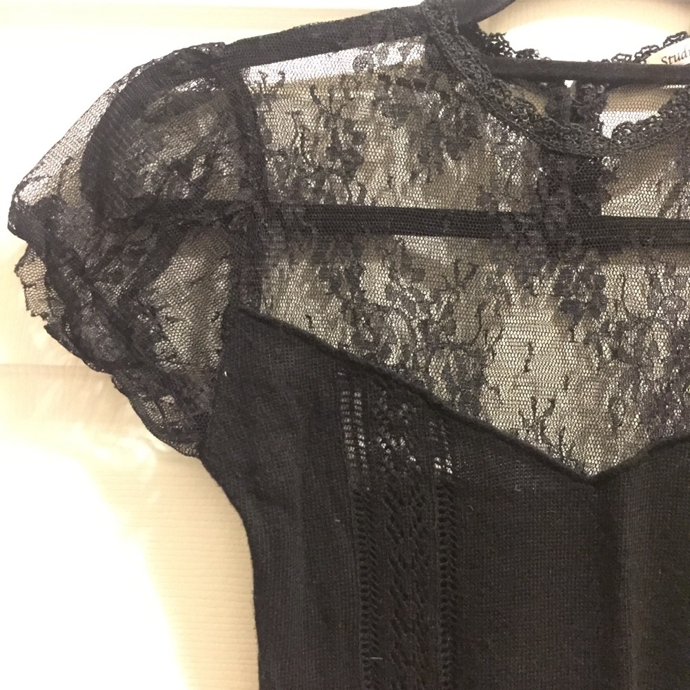 ❌SOLD❌ Black Lace Sweater Top